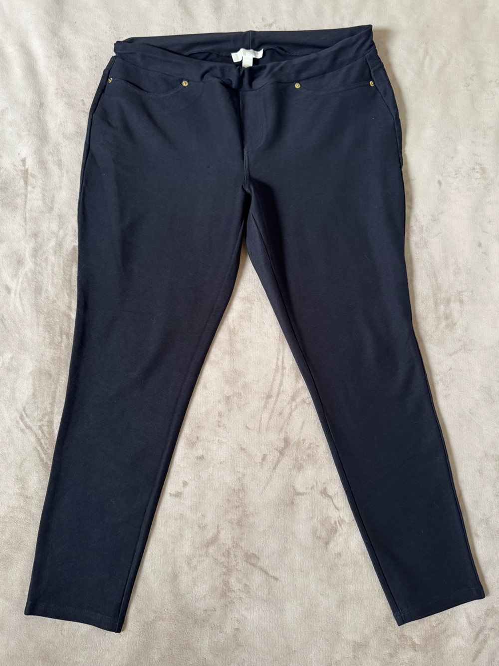 Michael Kors Black Leggings Size XL Pull on style, elasticized waistband, faux